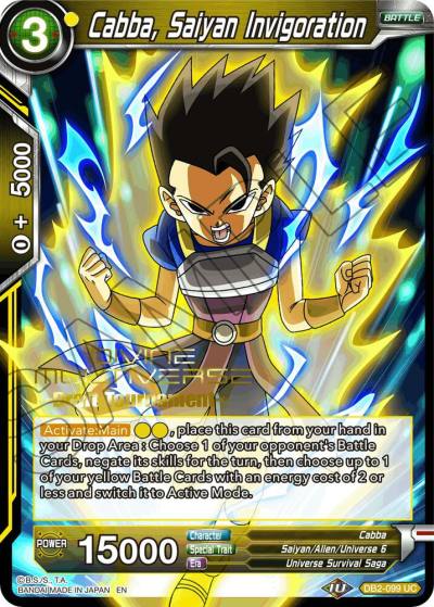 Cabba Saiyan Invigoration Divine Multiverse Draft Tournament DB2-099 Tournament Promotion Cards Dragonball Super card