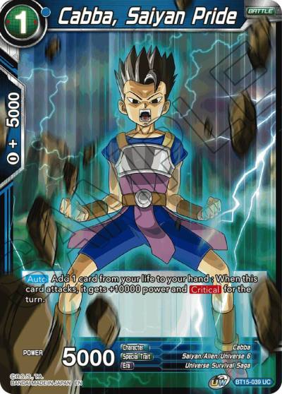 Cabba Saiyan Pride Foil BT15-039 Saiyan Showdown Dragonball Super card