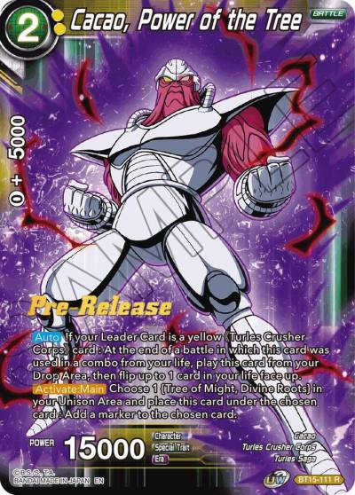 Cacao Power of the Tree BT15-111 Saiyan Showdown Pre-Release Cards Dragonball Super card