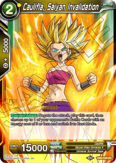 Caulifla Saiyan Invalidation Divine Multiverse Draft Tournament DB2-100 Tournament Promotion Cards Dragonball Super card