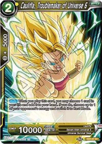 Caulifla Troublemaker of Universe 6 XD1-07 Assault of the Saiyans Dragonball Super card