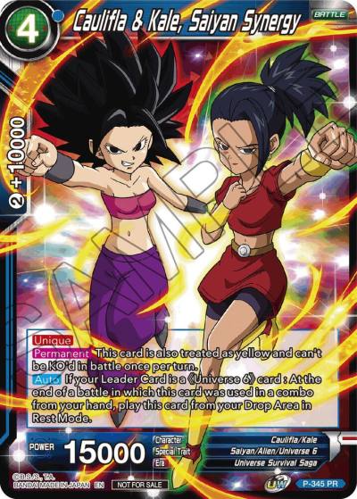 Caulifla and Kale Saiyan Synergy P-345 Tournament Promotion Cards Dragonball Super card