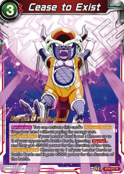 Cease to Exist BT9-017 Universal Onslaught Pre-Release Cards Dragonball Super card
