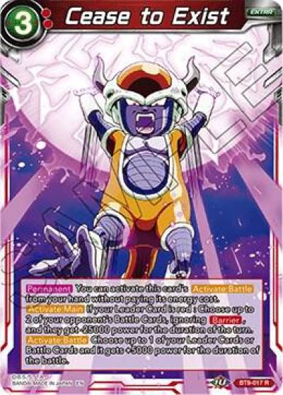 Cease to Exist BT9-017 Universal Onslaught Dragonball Super card