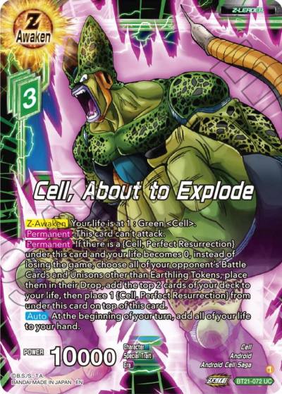 Cell About to Explode Foil BT21-072 Wild Resurgence Dragonball Super card