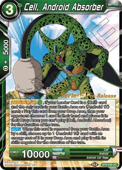 Cell Android Absorber BT9-039 Universal Onslaught Pre-Release Cards Dragonball Super card