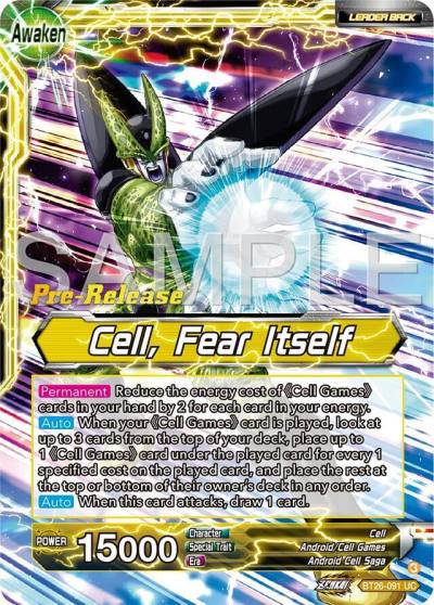 Cell Cell Fear Itself BT26-091 Ultimate Advent Pre-Release Cards Dragonball Super card