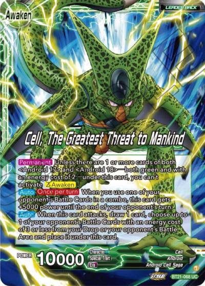 Cell Cell The Greatest Threat to Mankind Foil BT21-068 Wild Resurgence Dragonball Super card