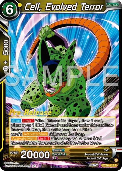 Cell Evolved Terror BT26-112 Ultimate Advent Pre-Release Cards Dragonball Super card