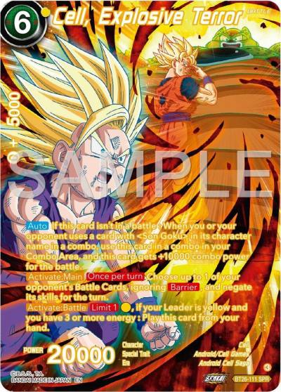 Cell Explosive Terror SPR BT26-111 Ultimate Advent Dragonball Super card