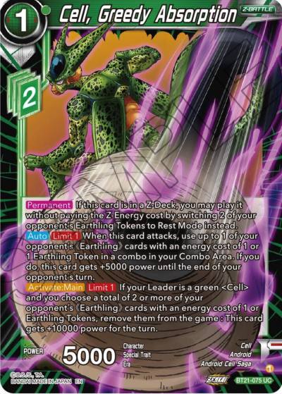 Cell Greedy Absorption Foil BT21-075 Wild Resurgence Dragonball Super card