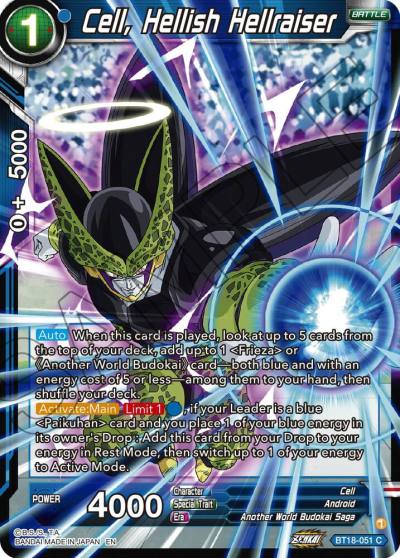 Cell Hellish Hellraiser BT18-051 Dawn of the Z-Legends Dragonball Super card