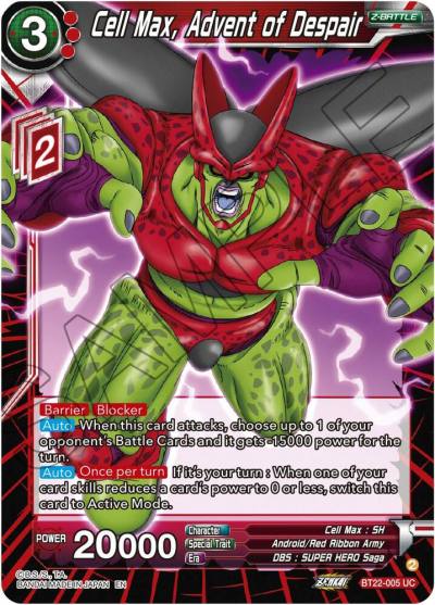 Cell Max Advent of Despair BT22-005 Critical Blow Dragonball Super card