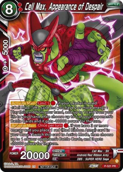 Cell Max Appearance of Despair Zenkai Series Tournament Pack Vol5 P-521 Tournament Promotion Cards Dragonball Super card