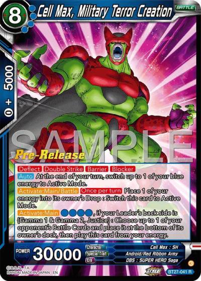 Cell Max Military Terror Creation BT27-041 History of Z Pre-Release Cards Dragonball Super card