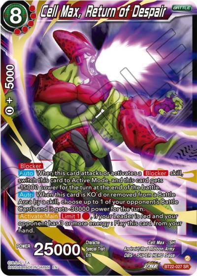 Cell Max Return of Despair BT22-027 Critical Blow Dragonball Super card