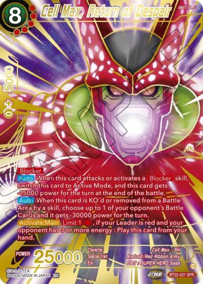 Cell Max Return of Despair SPR BT22-027 Critical Blow Dragonball Super card