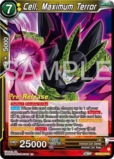 Cell Maximum Terror BT26-110 Ultimate Advent Pre-Release Cards Dragonball Super card