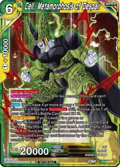 Cell Metamorphosis of Despair Zenkai Series Tournament Pack Vol5 P-535 Tournament Promotion Cards Dragonball Super card