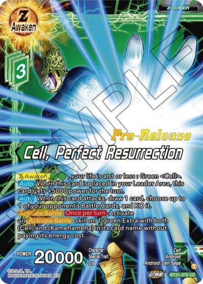 Cell Perfect Resurrection BT21-070 Wild Resurgence Pre-Release Cards Dragonball Super card