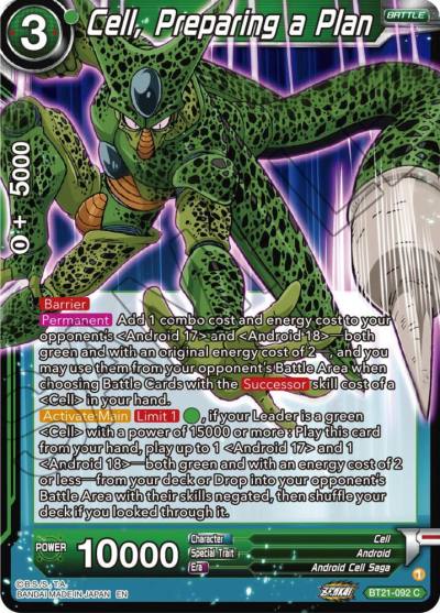 Cell Preparing a Plan BT21-092 Wild Resurgence Dragonball Super card