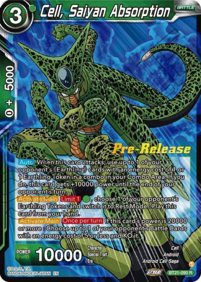 Cell Saiyan Absorption BT21-090 Wild Resurgence Pre-Release Cards Dragonball Super card