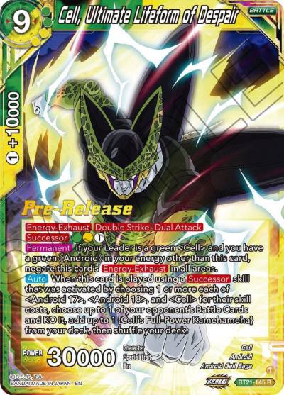 Cell Ultimate Lifeform of Despair BT21-145 Wild Resurgence Pre-Release Cards Dragonball Super card