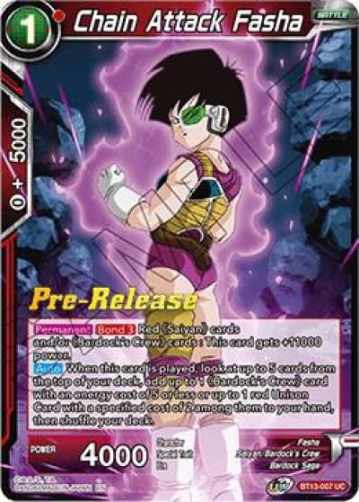 Chain Attack Fasha BT13-007 Supreme Rivalry Pre-Release Cards Dragonball Super card