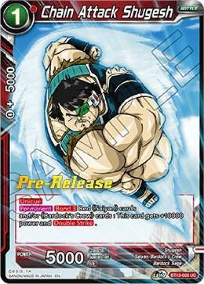 Chain Attack Shugesh BT13-008 Supreme Rivalry Pre-Release Cards Dragonball Super card