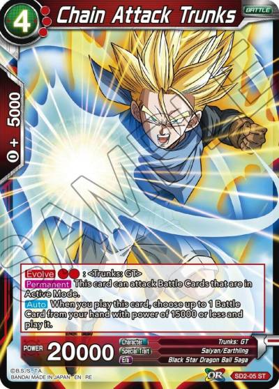 Chain Attack Trunks SD2-05 Mythic Booster Dragonball Super card