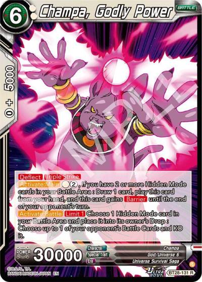 Champa Godly Power Foil BT28-131 Prismatic Clash Dragonball Super card