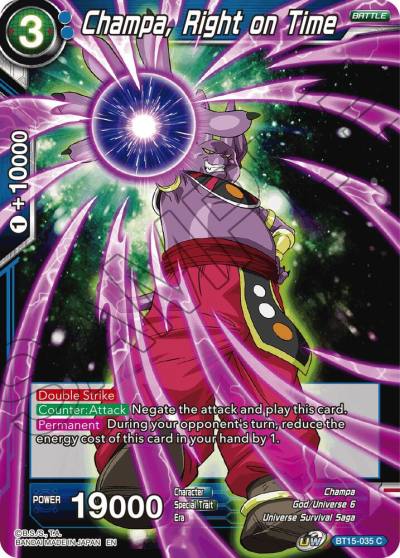 Champa Right on Time Foil BT15-035 Saiyan Showdown Dragonball Super card