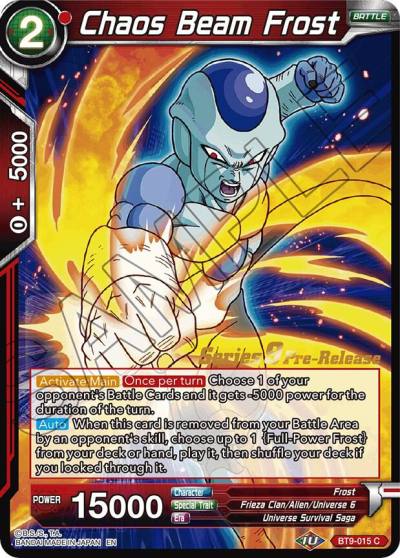 Chaos Beam Frost BT9-015 Universal Onslaught Pre-Release Cards Dragonball Super card