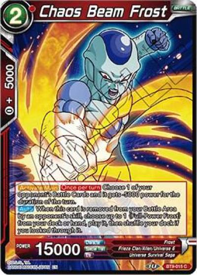 Chaos Beam Frost BT9-015 Universal Onslaught Dragonball Super card