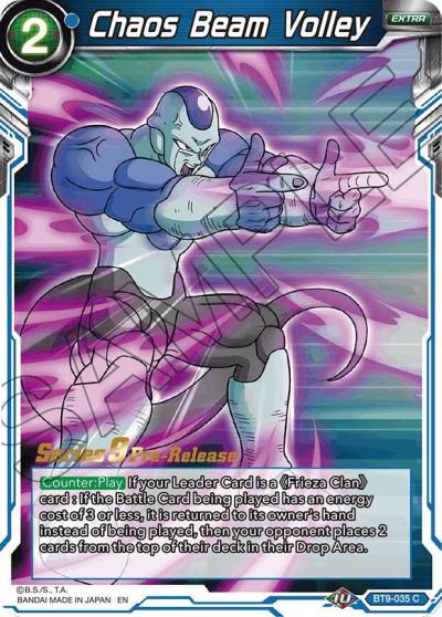 Chaos Beam Volley BT9-035 Universal Onslaught Pre-Release Cards Dragonball Super card