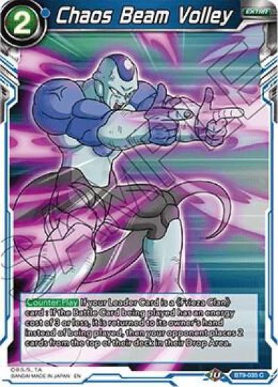 Chaos Beam Volley BT9-035 Universal Onslaught Dragonball Super card