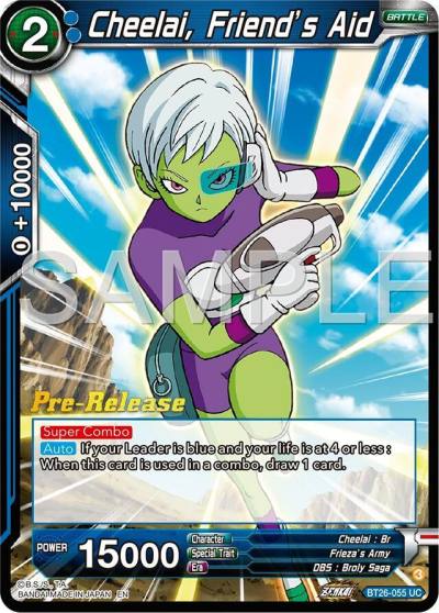 Cheelai Friends Aid BT26-055 Ultimate Advent Pre-Release Cards Dragonball Super card