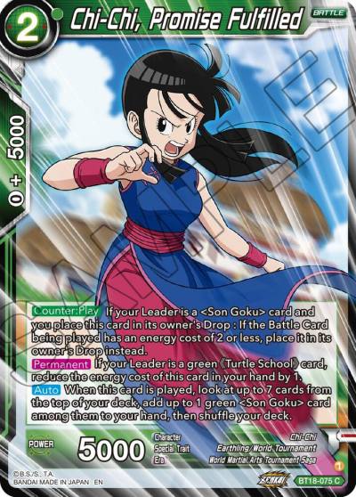 Chi Chi Promise Fulfilled BT18-075 Dawn of the Z-Legends Dragonball Super card