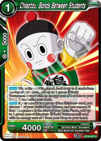 Chiaotzu Bonds Between Students BT28-067 Prismatic Clash Dragonball Super card