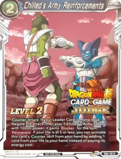 Chilleds Army Reinforcements Level 2 Judge EB1-22 Tournament Promotion Cards Dragonball Super card