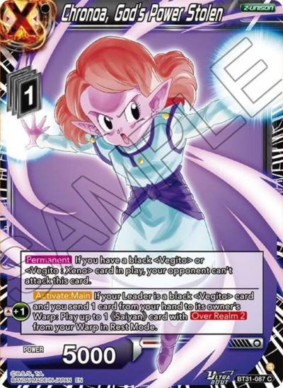 Chronoa Gods Power Stolen BT31-087 Impact Beyond Dimensions Dragonball Super card