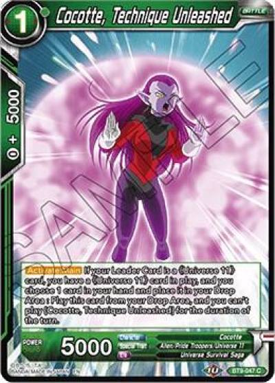 Cocotte Technique Unleashed BT9-047 Universal Onslaught Dragonball Super card