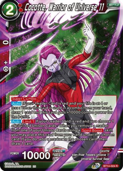 Cocotte Warrior of Universe 11 Foil BT14-024 Cross Spirits Dragonball Super card