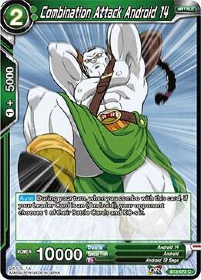 Combination Attack Android 14 Foil BT3-072 Cross Worlds Dragonball Super card