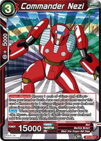 Commander Nezi Foil BT3-022 Cross Worlds Dragonball Super card