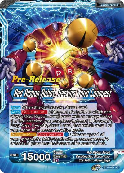 Commander Red Red Ribbon Robot Seeking World Conquest BT17-031 Ultimate Squad Pre-Release Cards Dragonball Super card