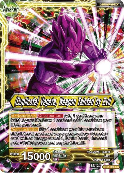 Commeson Duplicate Vegeta Weapon Tainted by Evil BT31-056 Impact Beyond Dimensions Dragonball Super card