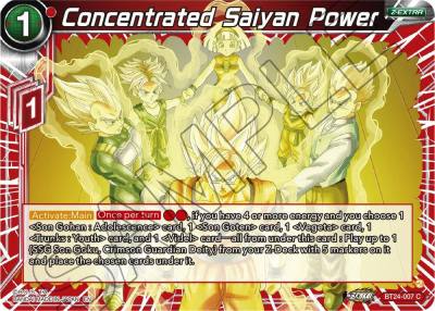 Concentrated Saiyan Power BT24-007 Beyond Generations Dragonball Super card