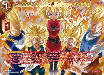 Concentrated Saiyan Power Collector Booster Gold BT24-007 Beyond Generations Dragonball Super card