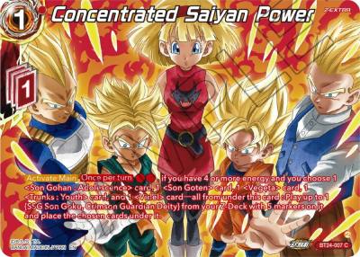 Concentrated Saiyan Power Collector Booster Silver BT24-007 Beyond Generations Dragonball Super card
